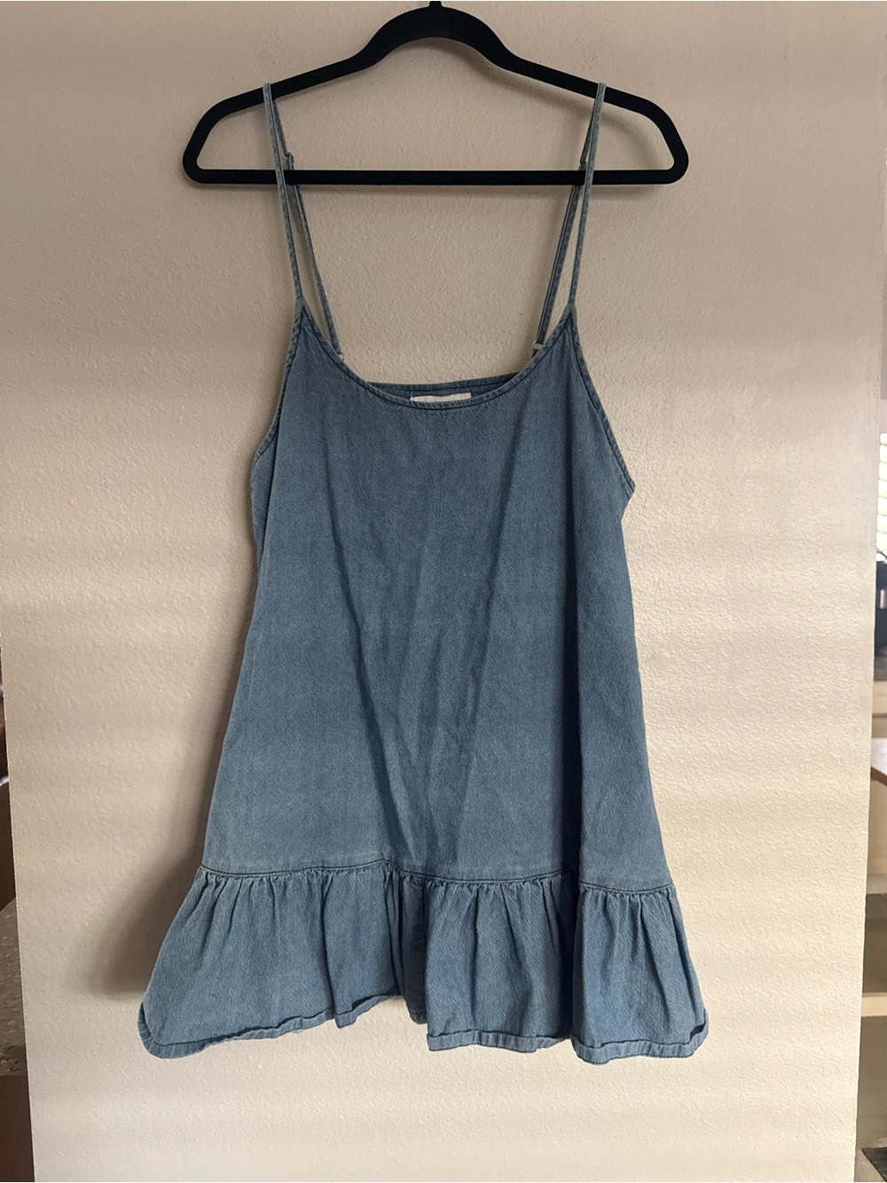 One Teaspoon Light Wash Ruffle-Hem Mini Slip Dress - Picture 3 of 8